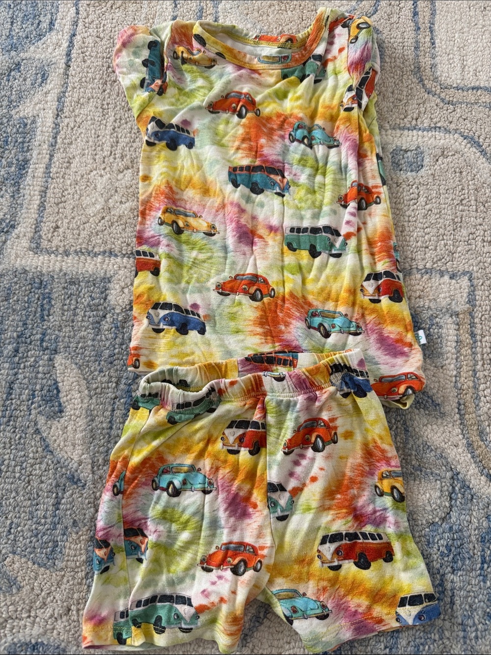 Posh Peanut Tie-Dye volts-wagon Short Pajama Set - 2T